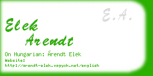 elek arendt business card